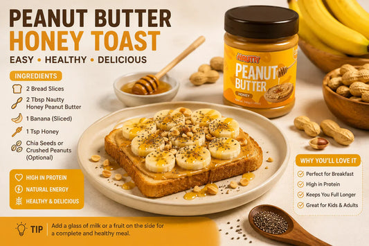 Nautty Peanut Butter Honey Toast healthy breakfast recipe in Pakistan