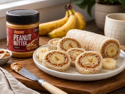 Nautty Peanut Butter banana bread roll healthy breakfast recipe in Pakistan