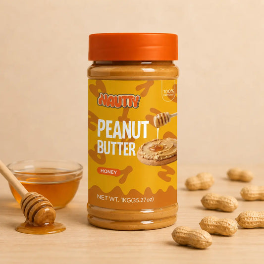 Nautty Honey Peanut Butter Jar 1kg with Honey Roasted Peanuts in Pakistan 