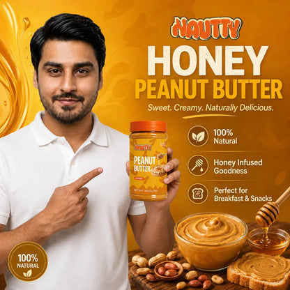 Nautty Honey Peanut Butter 500g topping for pancakes and oatmeal